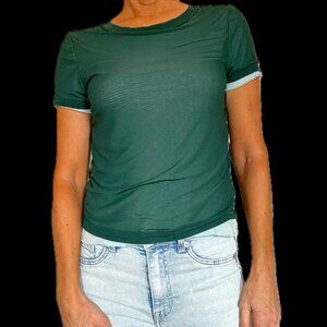 Short-Sleeve Green Mesh T